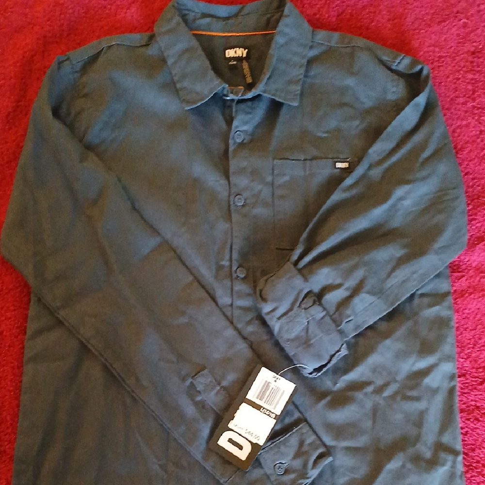 DKNY Blue Casual Button Down Shirt